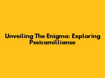 Unveiling The Enigma: Exploring Pseicamillianse