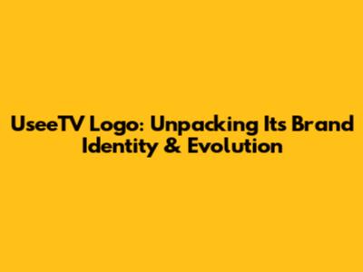 UseeTV Logo: Unpacking Its Brand Identity & Evolution