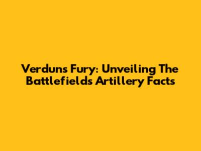 Verdun's Fury: Unveiling The Battlefield's Artillery Facts