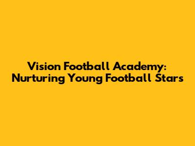 Vision Football Academy: Nurturing Young Football Stars