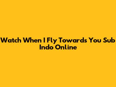 Watch When I Fly Towards You Sub Indo Online