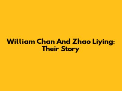 William Chan And Zhao Liying: Their Story