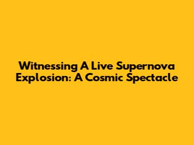 Witnessing A Live Supernova Explosion: A Cosmic Spectacle