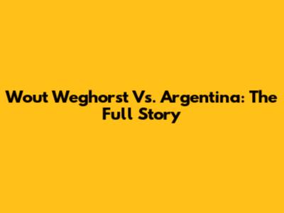 Wout Weghorst Vs. Argentina: The Full Story