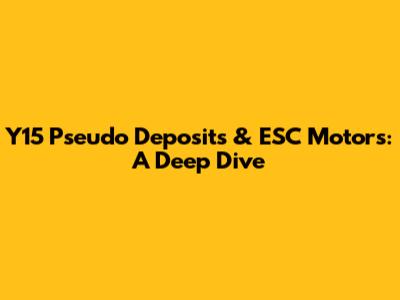 Y15 Pseudo Deposits & ESC Motors: A Deep Dive