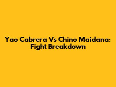 Yao Cabrera Vs Chino Maidana: Fight Breakdown
