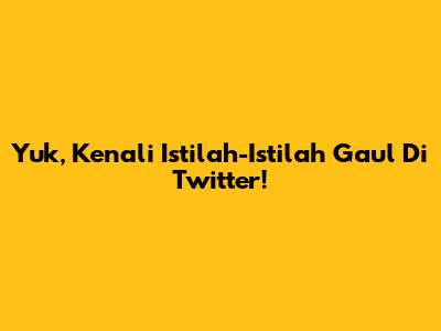 Yuk, Kenali Istilah-Istilah Gaul Di Twitter!